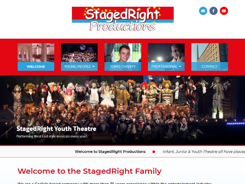 StagedRight Productions - Cumbria's award winning Youth Theatre and professional production company specialising in Musical Theatre for students aged 4-18.